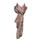 Foulard Femme Classique 100% soie - Beige avec motifs indiens